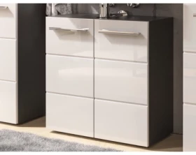 Kúpeľňová skrinka pod umývadlo Gloss, antracit/biely lesk%