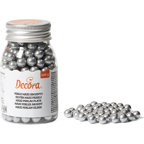 Cukrové zdobenie strieborné perly, 100 g - Decora - Decora