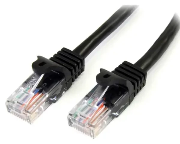 StarTech čierna / Patch kábel UTP Cat 5e / RJ-45 / 2 m / PoE (45PAT2MBK)