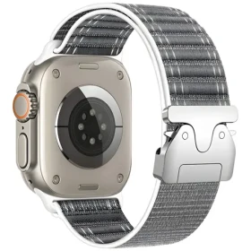 Beline Woven Nylon Diagonal Style Parachute 38/40/41mm sivý / Remienok pre Apple Watch / nylonový / pracka