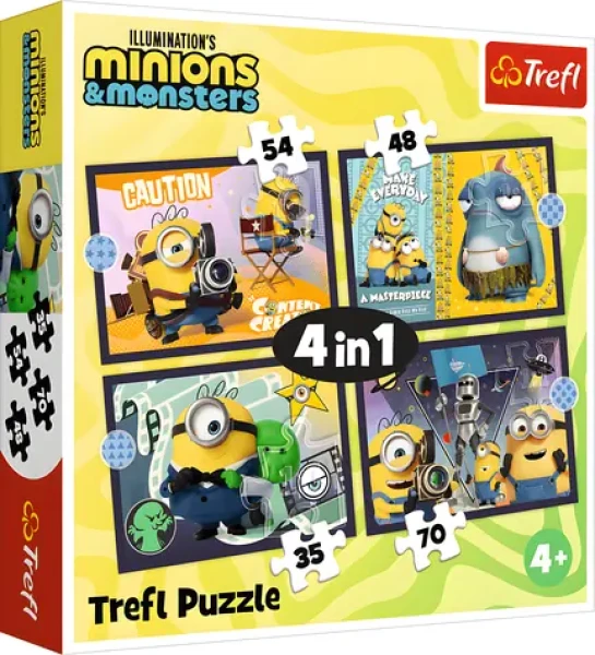 Trefl Puzzle Mimoni a monštrá 4v1