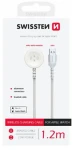 Swissten Kovový magnetický kábel pre Apple Watch USB-A 1.2m biela / 2.5W / 2A (22065501)