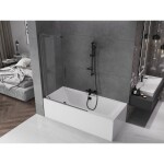 MEXEN/S - Velar L dvojkrídlová posuvná vaňová zástena 120 x 150, transparent, grafit kartáčovaná 896-120-003-01-66