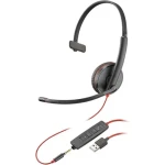 Poly Blackwire 3215 čierna / Náhlavná súprava / mikrofón / jedno slúchadlo / 3.5mm jack / USB-A (80S06A6)