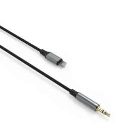 FIXED Link Space Gray / Audio kábel / Lightning - 3,5 mm jack / opletený / 1,5 m