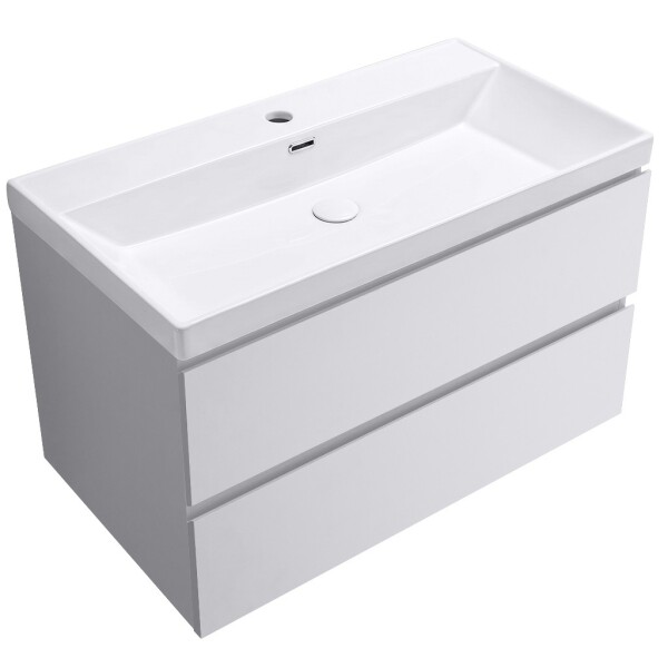 CERANO - Kúpeľňová skrinka Carole - keramické umývadlo Viano - biela matná - 81,2x62,6x46,5 CER-031136