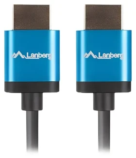 Lanberg HDMI kábel 1.8 m čierna / Kábel HDMI na HDMI / 4K/60Hz (CA-HDMI-22CU-0018-BK)