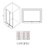 CERANO - Sprchové zalamovacie dvere Volpe L/P - 6 mm - chróm, transparentné sklo - 80x190 CER-423297