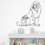 Veselá Stena Samolepka Mufasa a Simba Leví kráľ Farba: bílá, Veľkosť: 40 x 40 cm