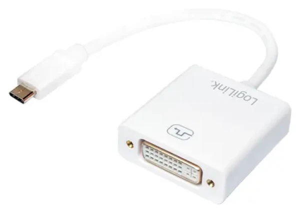 LogiLink USB-C na DVI biela / Adaptér / USB 3.1 Gen1 / Full HD 1080p / 0,14 m (UA0245A)