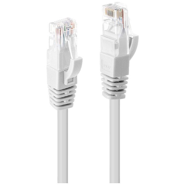 LINDY 48095 RJ45 sieťové káble, prepojovacie káble CAT 6 U/UTP 5.00 m biela 1 ks; 48095