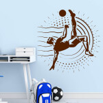 Veselá Stena Samolepka Vykopávajúci futbalista Farba: čierna, Veľkosť: 60 x 60 cm