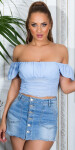 Trendy Off Shoulder Summer Top lilac Einheitsgroesse