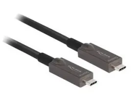 DeLock Aktívny optický kábel USB-C na USB-C 10 m / USB 3.2 Gen 2 / DisplayPort 1.4 / 20V 3A (84150)