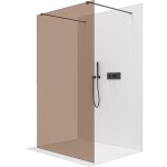 CERANO - Sprchová zástena Walk-in Onyx Duo Ľ/P - 8 mm - hranatá vzpera - čierna matná, bronzové sklo - 120x200 CER-687832
