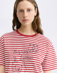 Thinking MU Tigres y Leones Milly Yarn Dyed Lucia Tee WHITE L