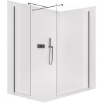 CERANO - Sprchová zástena Walk-in Onyx TL/P - 8 mm - hranatá vzpera - čierna matná, transparentné sklo - 90x30x200 CER-8050BD71999