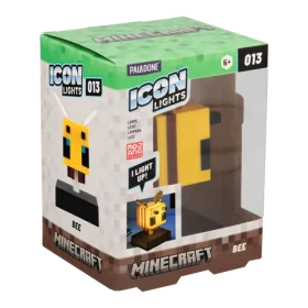 PALADONE Stolová lampa Icon Light Minecraft Včielka / 11 cm / 2x AAA batérie / Licencia Minecraft (PP16018MCFIDEPM)