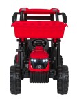 Mamido Detský elektrický traktor MEGA D68 24V s prívesom červený