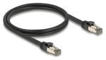 DeLock RJ45 Cat.6A U/FTP čierna / Sieťový kábel / 1 m / nerezový vnútorný plášť / odolný voči vlhkosti a prachu (80240)