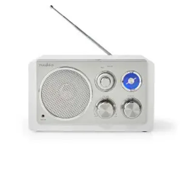 Nedis FM rádio biela / Stolné Prevedenie / FM / Sieťové napájanie / Analógový / 15 W / IP20 (RDFM5110WT)