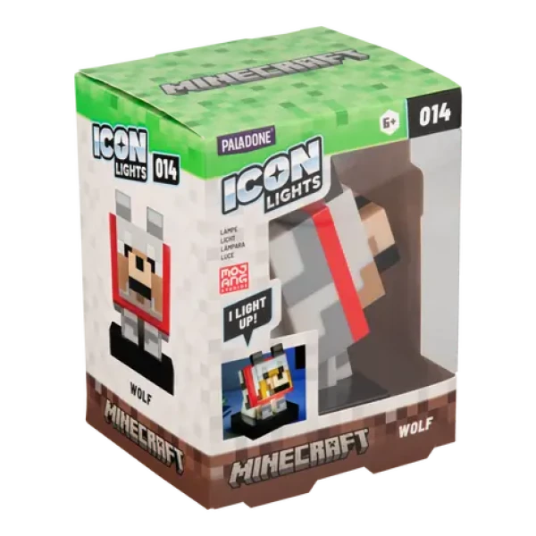 Paladone Icon Light Vlk Minecraft / Stolová lampa / 11 cm / 2x AAA batéria (PP16019MCFIDEPM)