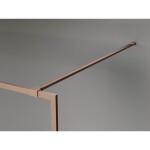 MEXEN/S - Kyoto-XF Sprchová zástena WALK-IN s rámom 60 x 202, grafit 10 mm, meď kartáčovaná 800-060-104-65-40-X