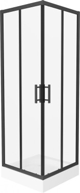 MEXEN/S - Rio štvorcový sprchovací kút 70 x 70, transparent, čierna + vanička Rio 860-070-070-70-00-4510