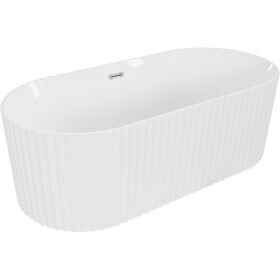 MEXEN/S - Paola voľne stojaca vaňa reliéf 170 x 80, biela lesk, sifón a prepad chróm 52721708000-01
