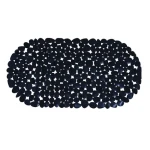 MSV Protišmyková podložka do vane GALETS čierna / PVC / 35 x 68 cm