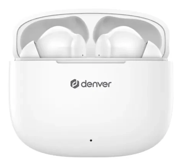 Denver TWE-48 biela / bezdrôtové slúchadlá s mikrofónom / Bluetooth 5.3 / až 6 hodiny / nabíjacie púzdro (dtwe48w)