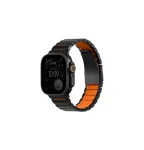 UNIQ Strova Flex remienok pre Apple Watch 49/46/45/44 mm, Midnight black/Volt orange (8886463697818)