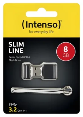 INTENSO Slim Line 8GB čierna / Flash disk / USB-A 3.0 / čítanie: 35MB/s / zápis: 20MB/s (3532460)