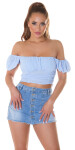 Trendy Off Shoulder Summer Top lilac Einheitsgroesse