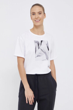 Dámsky top s potlačou H4Z21-TSD029 10S White and Black - 4F XS bílá-černá