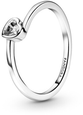 Pandora Romantický strieborný prsteň so srdiečkom People 199267C02 60 mm