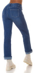 Sexy Highwaist Push up used look flarred Jeans denimblue