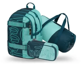 BAAGL SET 3 Skate Petrol: batoh, peračník, športová taška GRS (A-36062)