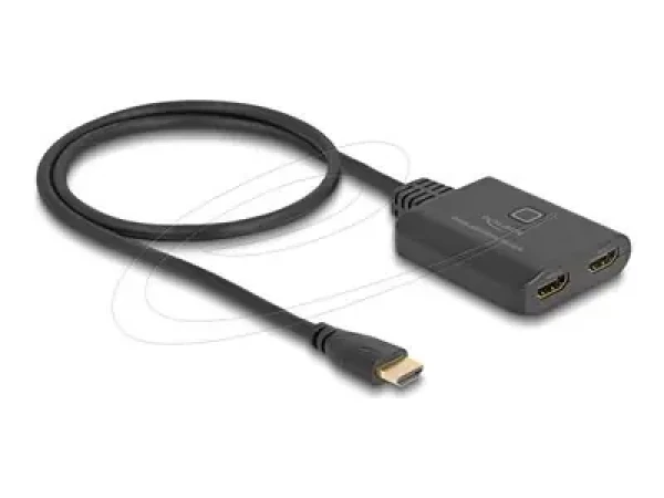 DeLock HDMI UHD Switch 2 x HDMI in - 1 x HDMI out čierna / Prepínač / 8K 60 Hz / USB napájanie / kábel 0,5 m (18645)