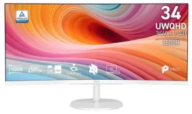34" MSI PRE MP341CQW E12 biela / Monitor / VA / UWQHD / 21:9 / 120Hz / 1ms / HDMI+DP (PRO MP341CQW E12)