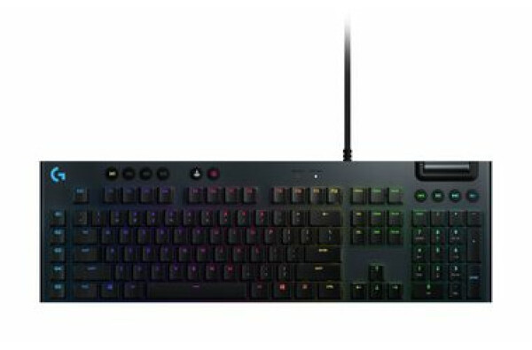 Logitech G815 čierna / herná klávesnica / UK layout / kábel USB-A 2.0 / 1x USB-A 2.0 / RGB Lightsync / GL Tactile (920-008990)