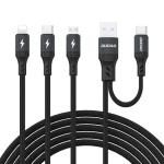Dudao L3W prepojovací kábel Lightning / USB-A / USB-C / MicroUSB / 66W / čierna (198959)