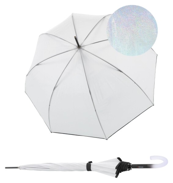 Priehľadný dáždnik Knirps C.760 Stick Transparent Stardust Black