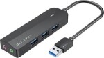Vention Hub USB 3.0 z 3 portami, kartą dźwiękową i zasilaczem Vention CHIBB 0,15m Čierny