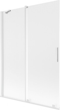 MEXEN/S - Velar dvojkrídlová posuvná vaňová zástena 130 x 150, dekor, biela 896-130-000-31-20