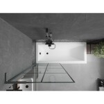 MEXEN/S - Next L vaňová zástena FIX 80 x 150, čierna vzor, grafit metal 895-080-000-03-77-95