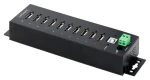 StarTech Industrial čierna / USB hub / 10 portov / USB 2.0 / prevádzková teplota 0-60 °C (USB210AIND-USB-A-HUB)