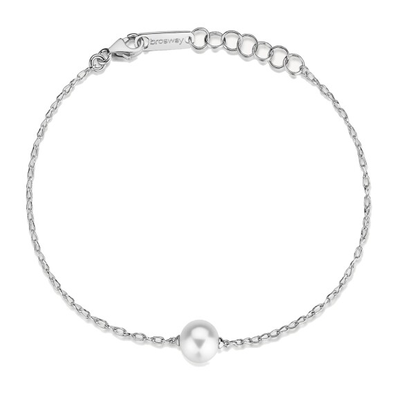 Brosway Strieborný náramok s umelou perlou Infinite White Fancy FIW137