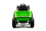 Mamido Mamido Detský elektrický traktor s radlicou a prívesom zelený