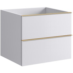 CERANO - Kúpeľňová skrinka pod umývadlo s úchytkou Velora - biela matná, zlatá úchytka - 69x53x46,5 CER-665020